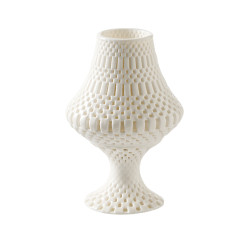 Photophore H14 en porcelaine 3D – blanc  Luma