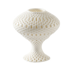  Photophore H12 en porcelaine 3D – blanc  Luma