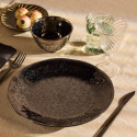 002845-NOIR - Yixing - Assiette à dessert en grès D21.5 - noir