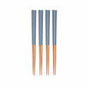004619-BLEU JUN - Signature - Coffret de baguettes en bois laqué - bleu jun
