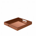 000335-ARGILE SEPIA - Signature - Plateau en laque 40×40 – argile sépia