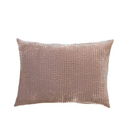  Coussin rectangulaire en lin et velours de soie 70x50 - rose mysore  Samarcande