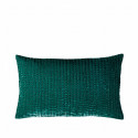 002222-VERT CELESTE - Samarcande - Coussin rectangulaire en lin et velours de soie 50x30 - vert céleste